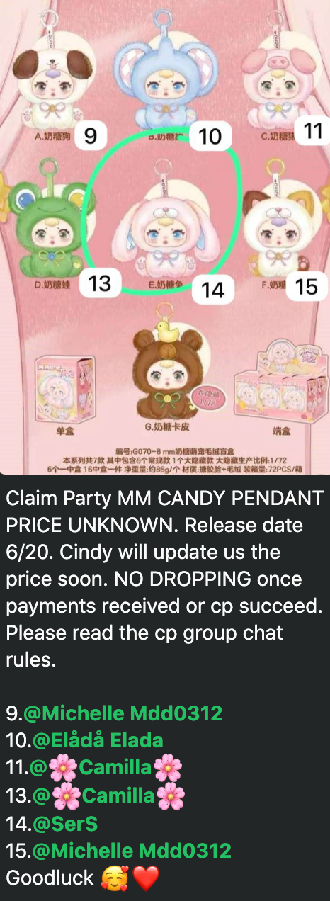 1 cp for mm candy pendant 0619