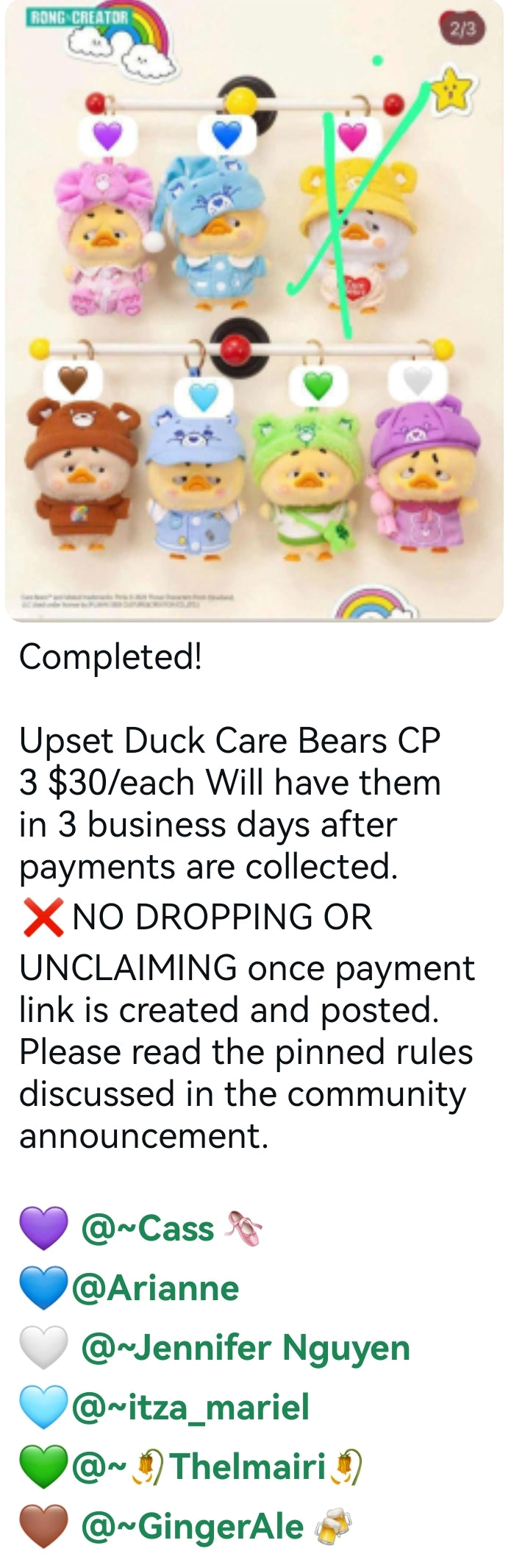 Upset Duck Care Bears CP3 0820