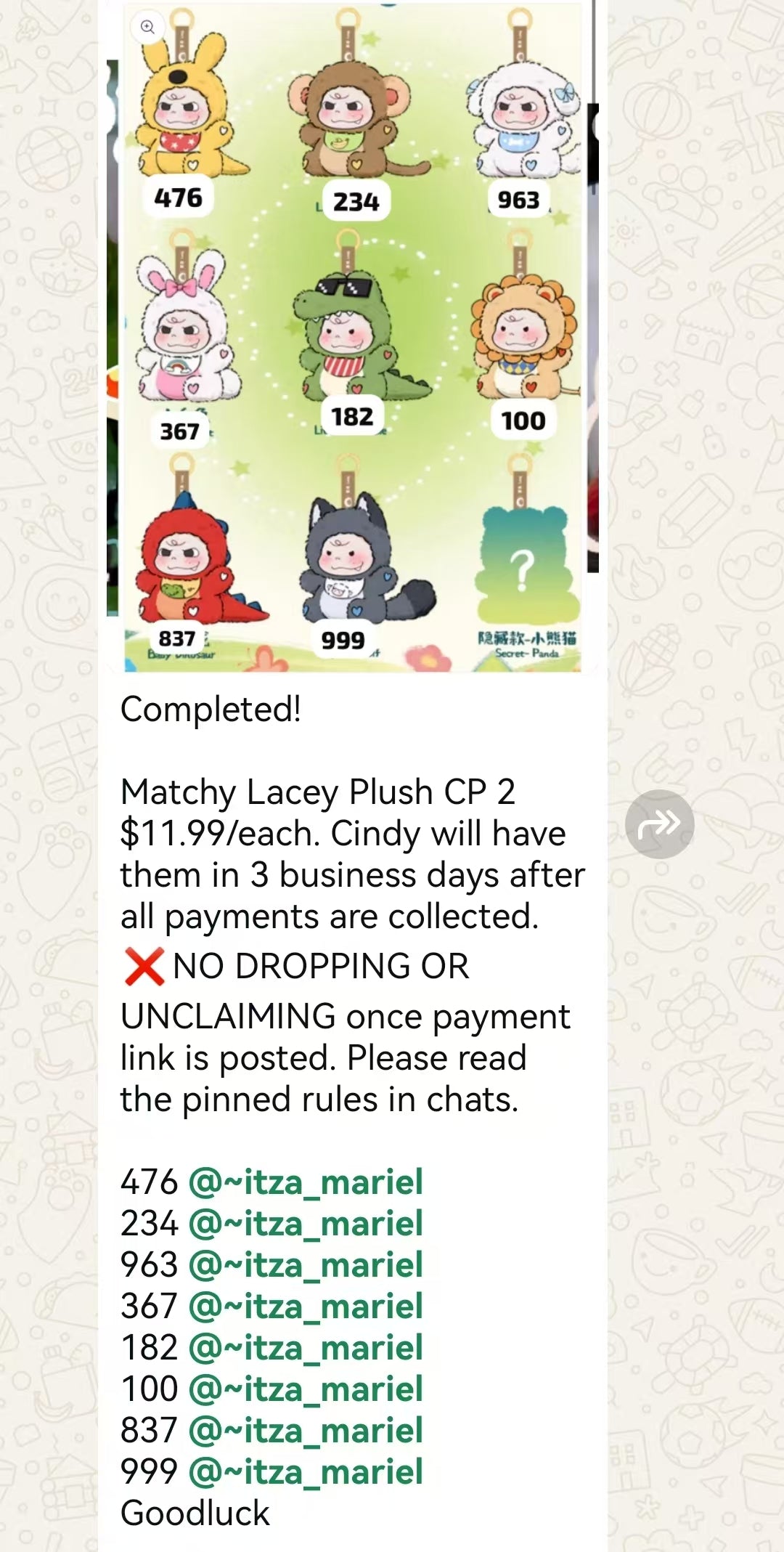 Matchy Lacey Plush CP 2 0831