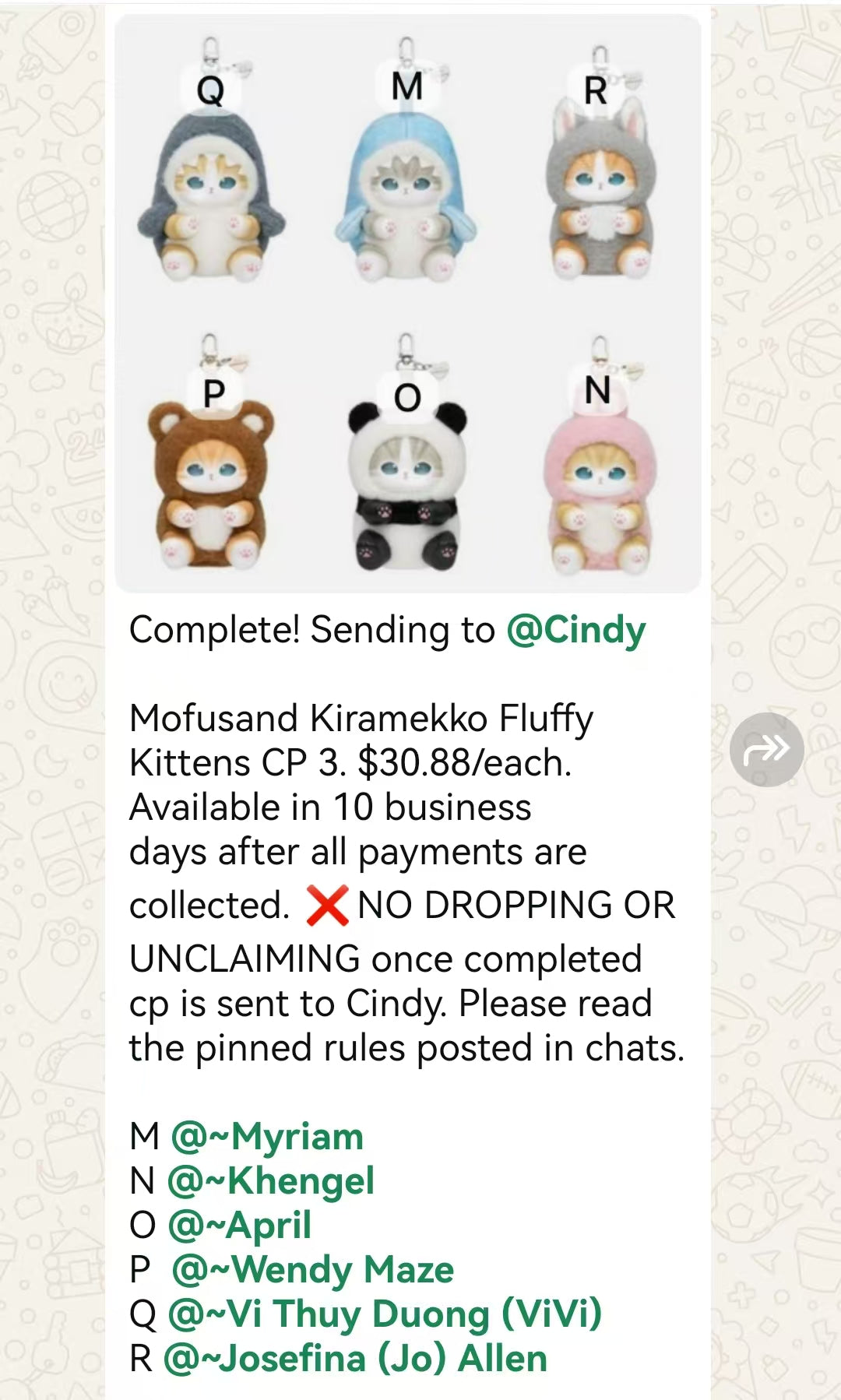 CP 3 Mofusand Kiramekko Fluffy Kittens 11.27