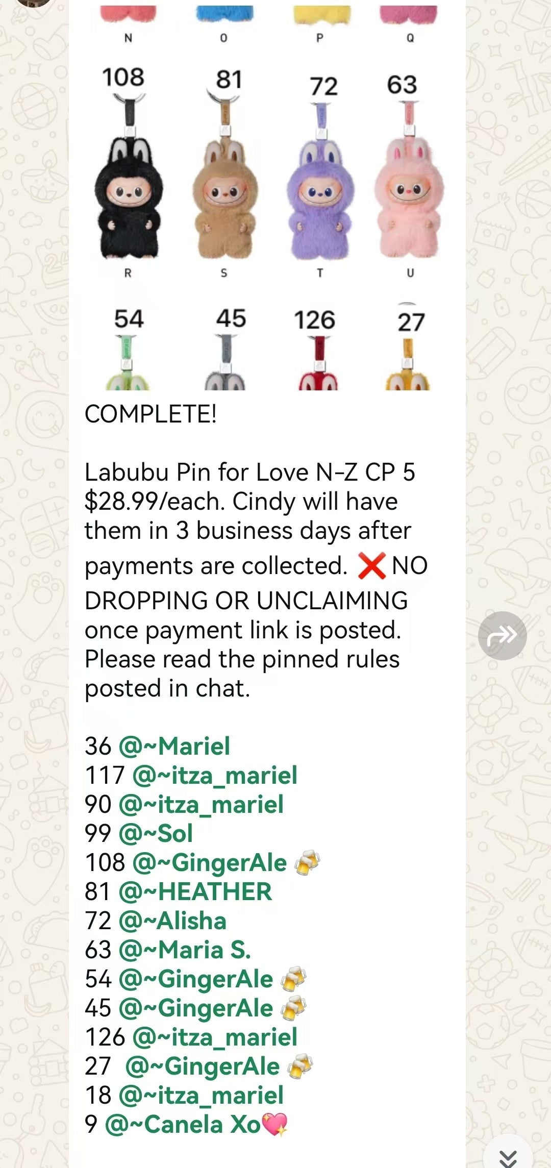 Labubu Pin for Love N-Z CP 5