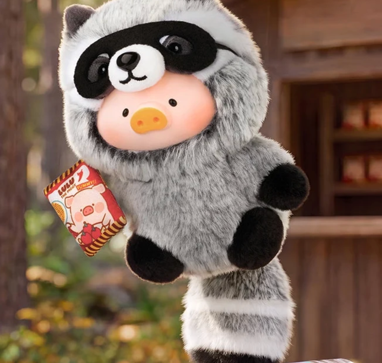 Lulu Pig Thief Raccoon Plush Series Hanging Card
