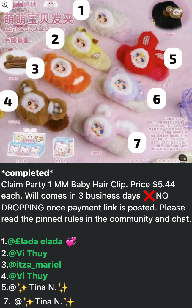 cp 1 MM Baby Hair Clip 0802