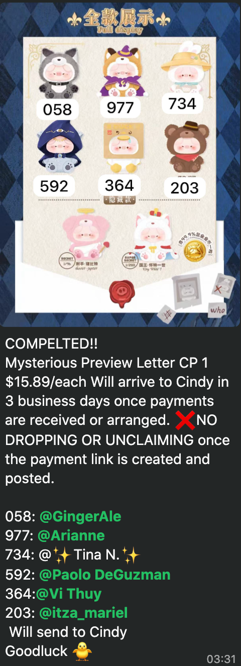 cp 1 Mysterious Preview Letter 0802