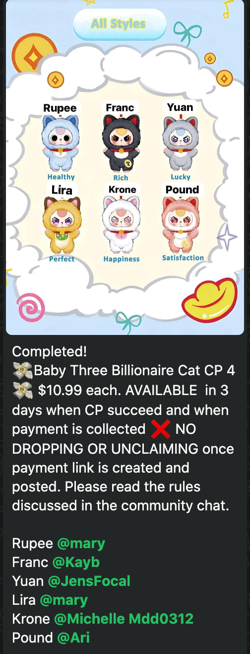 cp 4 Baby Three Billionaire Cat 0823