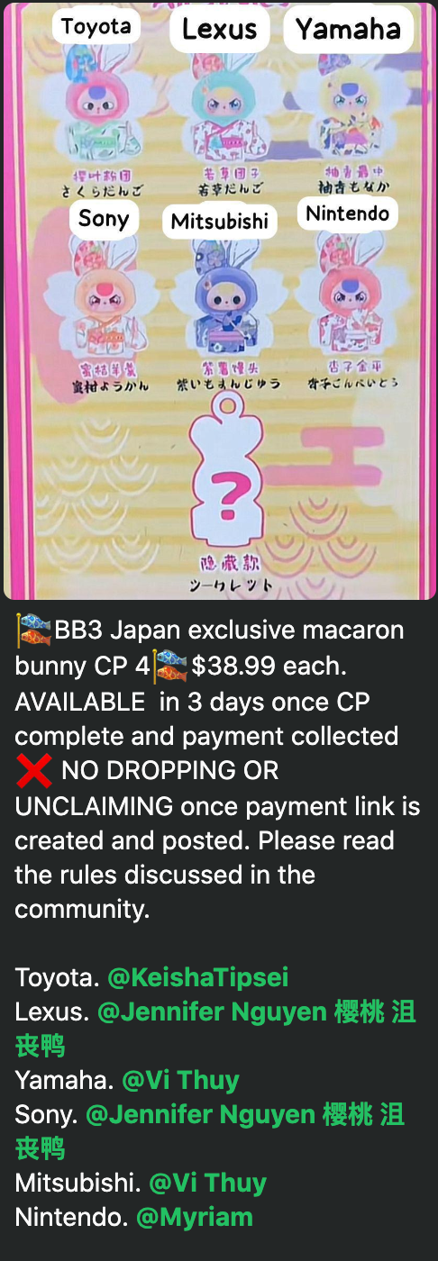 cp 4 BB3 Japan exclusive macaron bunny 0824