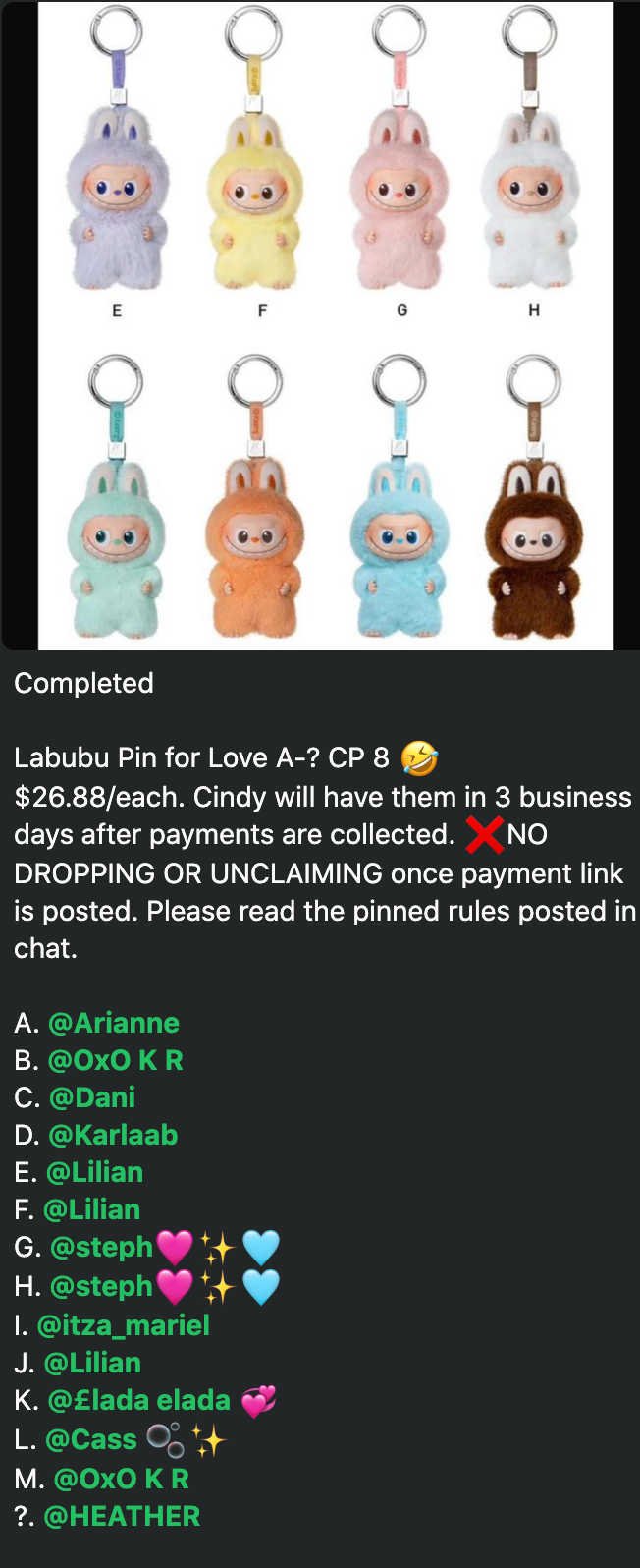 cp 8 labubu Pin for Love A-? 0918