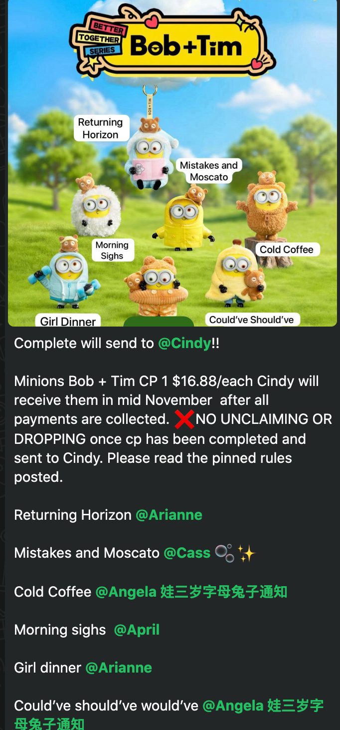 cp 1 Minions Bob + Tim 1025