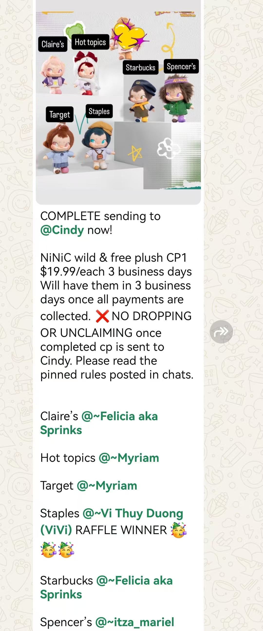 cp1 NiNiC wild & free plush 10.28