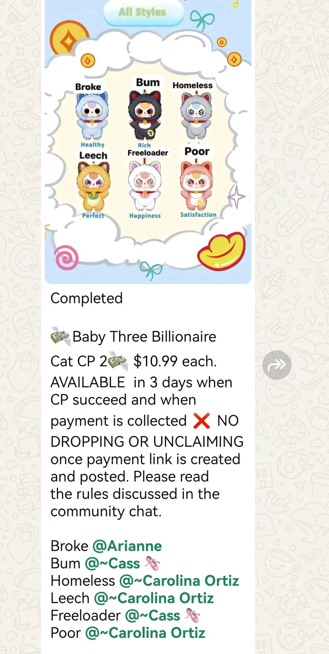 Baby Three Billionaire Cat CP 2  0823