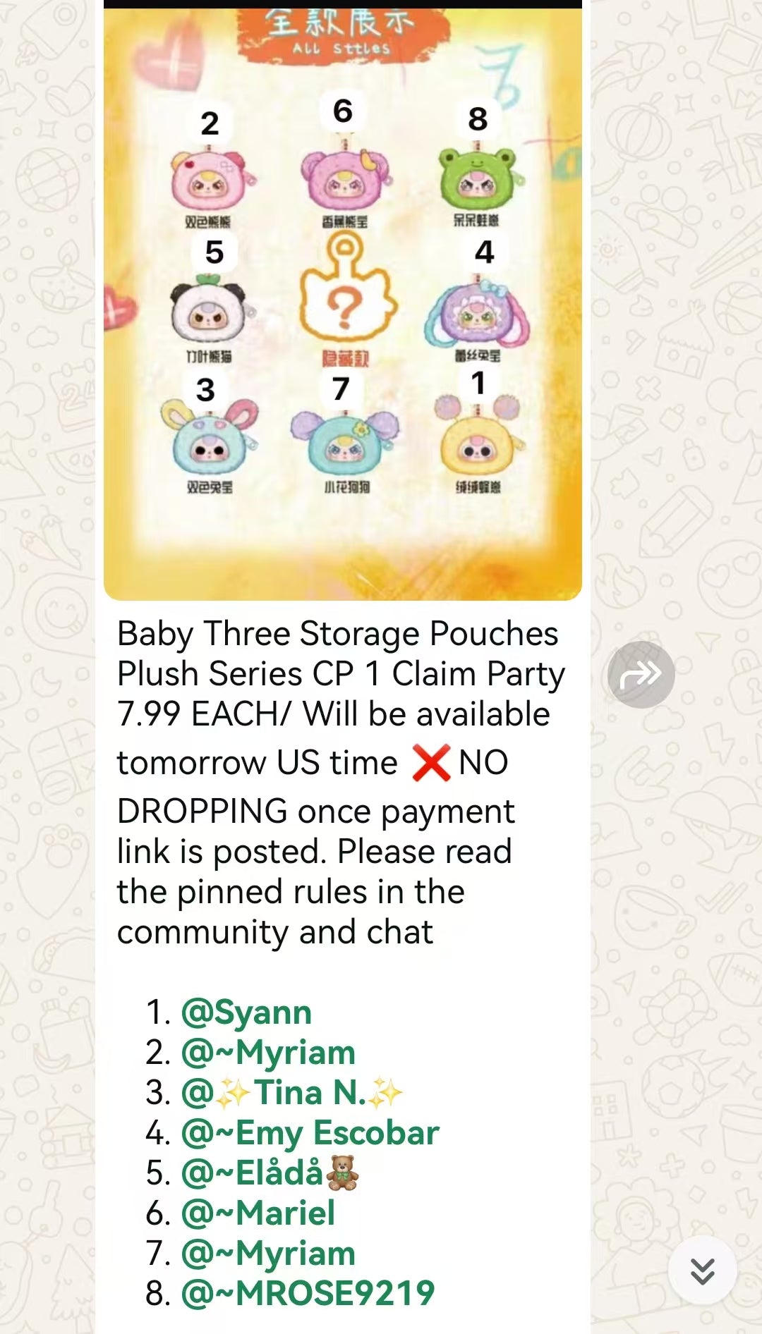 Baby Three Storage Pouches Plush Series CP 1 0826