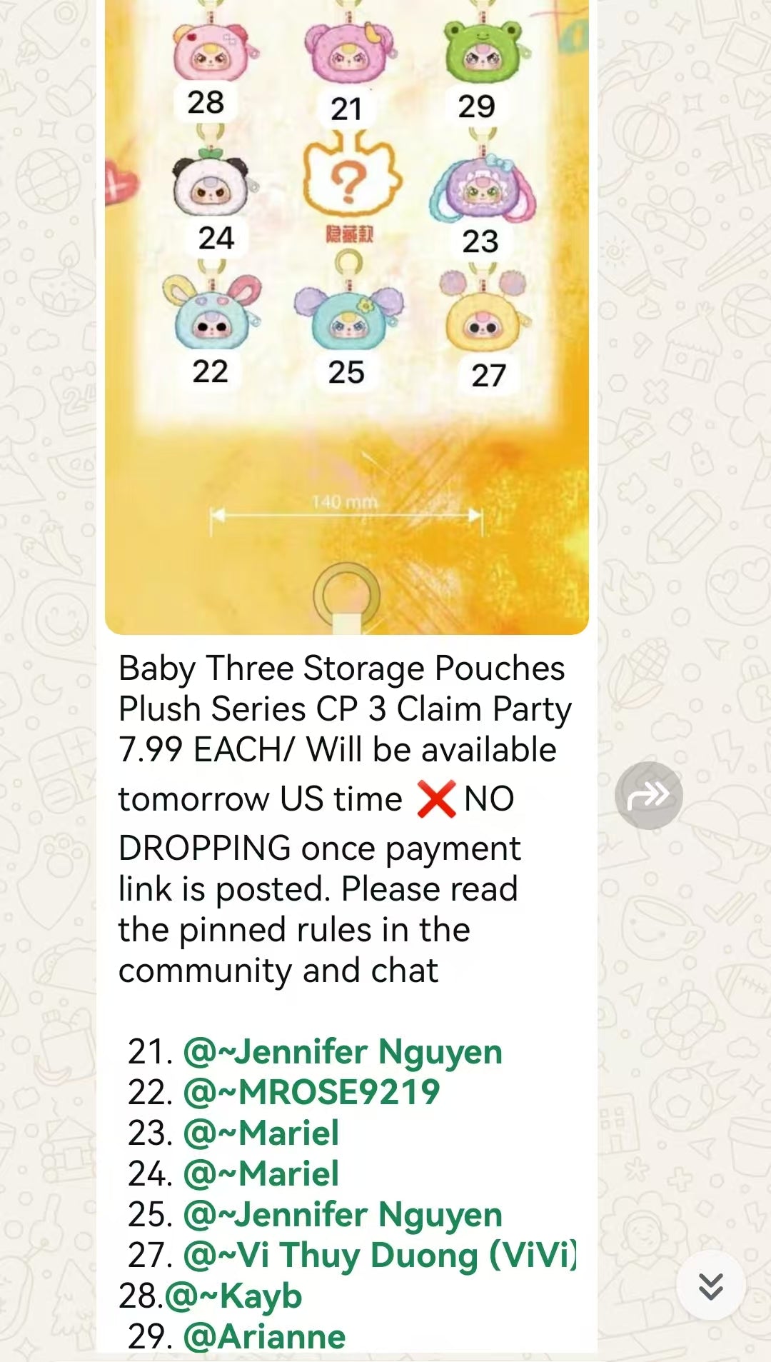 Baby Three Storage Pouches Plush Series CP 3 0826