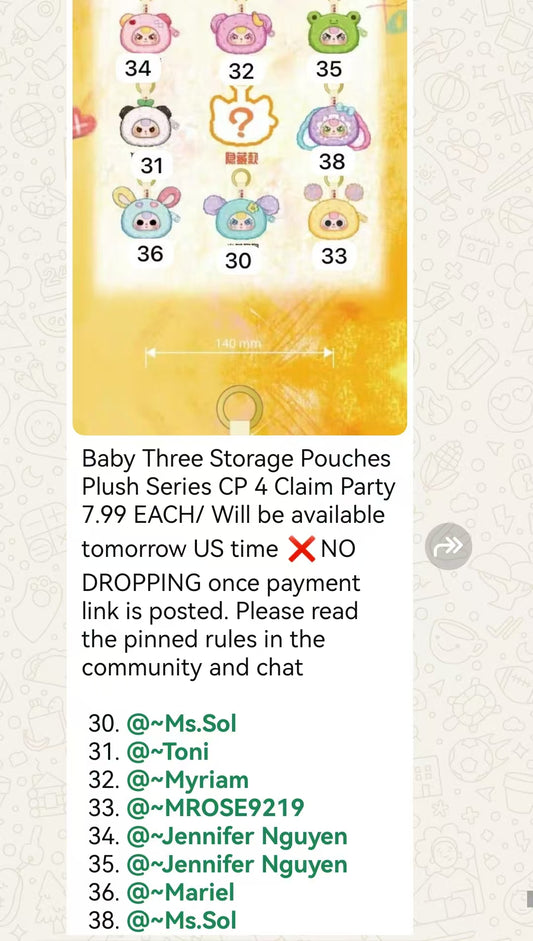 Baby Three Storage Pouches Plush Series CP 4 0826