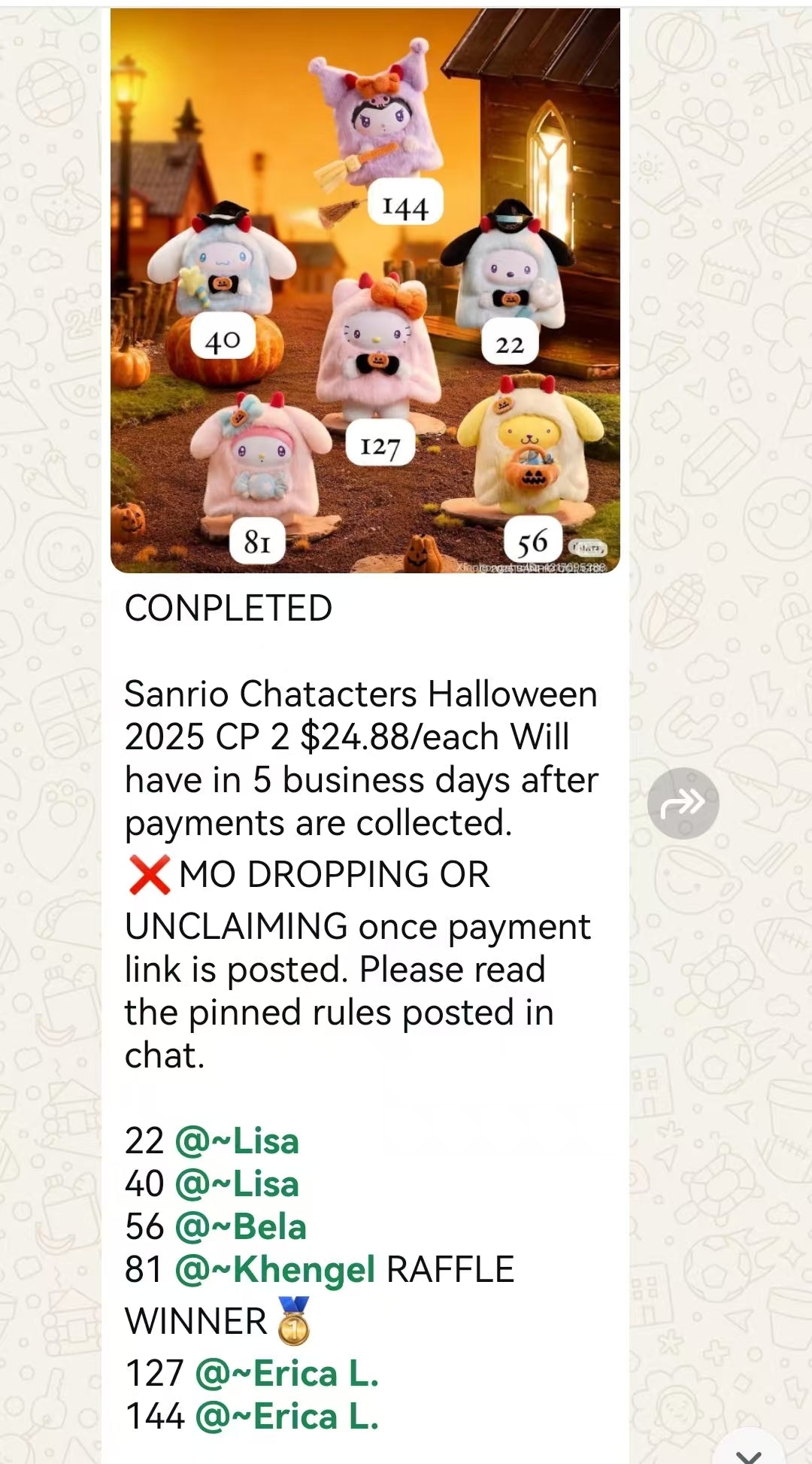 CP 2 Sanrio Chatacters Halloween 1005