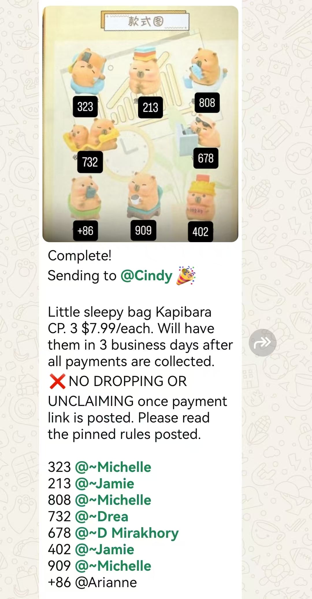 CP. 3  Little sleepy bag Kapibara 1008