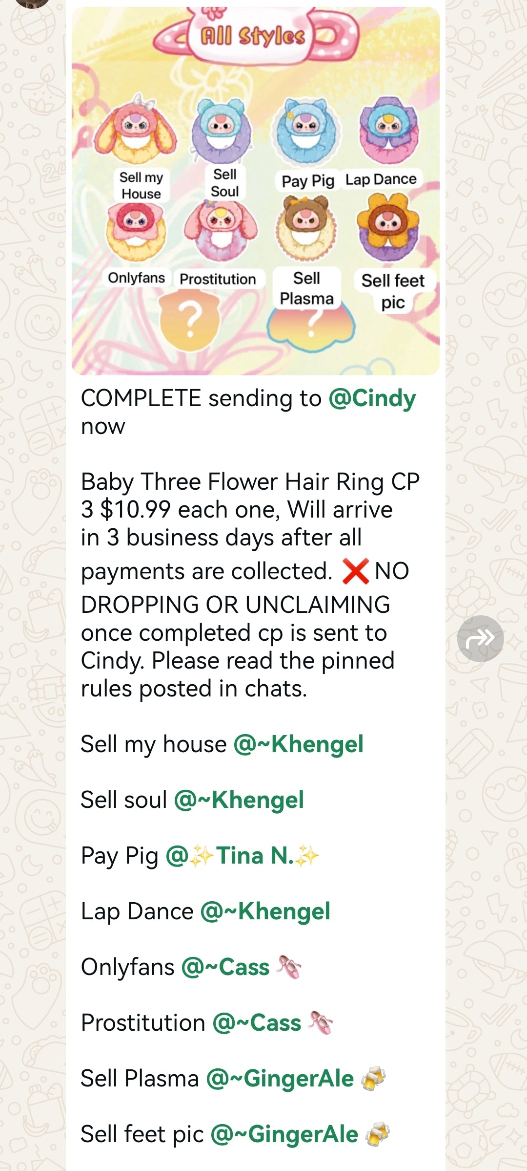 CP 3 Baby Three Flower Hair Ring 1021