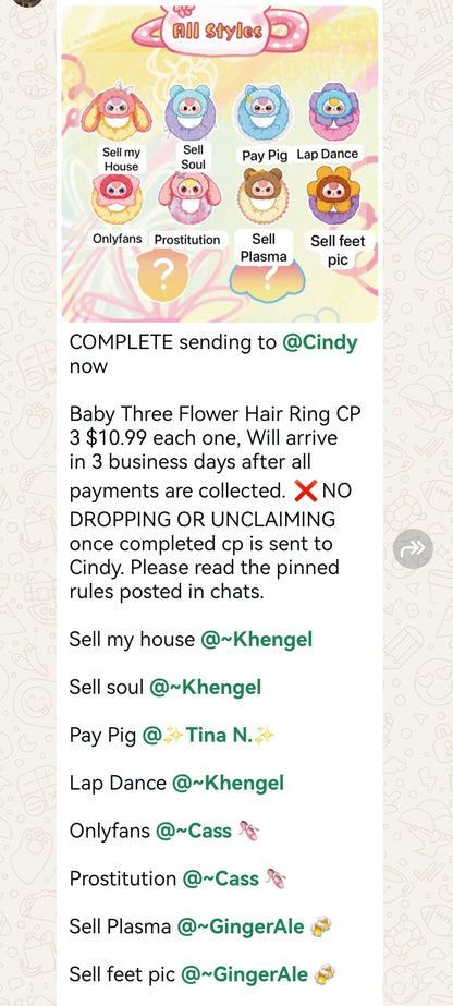 CP 3 Baby Three Flower Hair Ring 1021