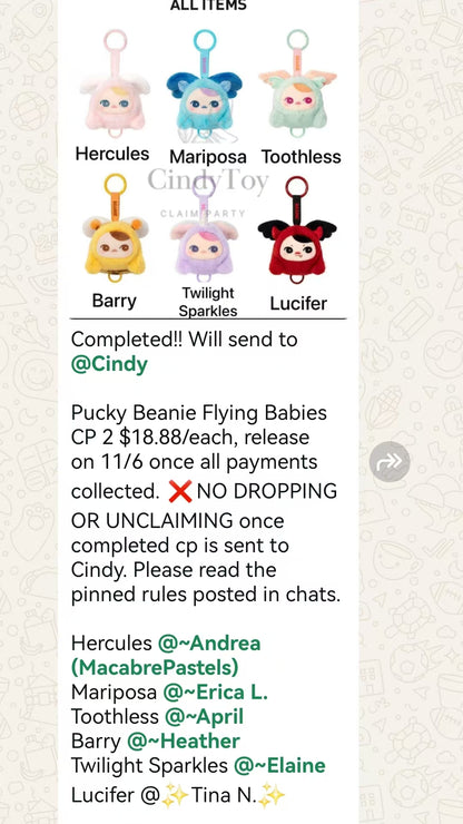 CP 2 Pucky Beanie Flying Babies 11.4