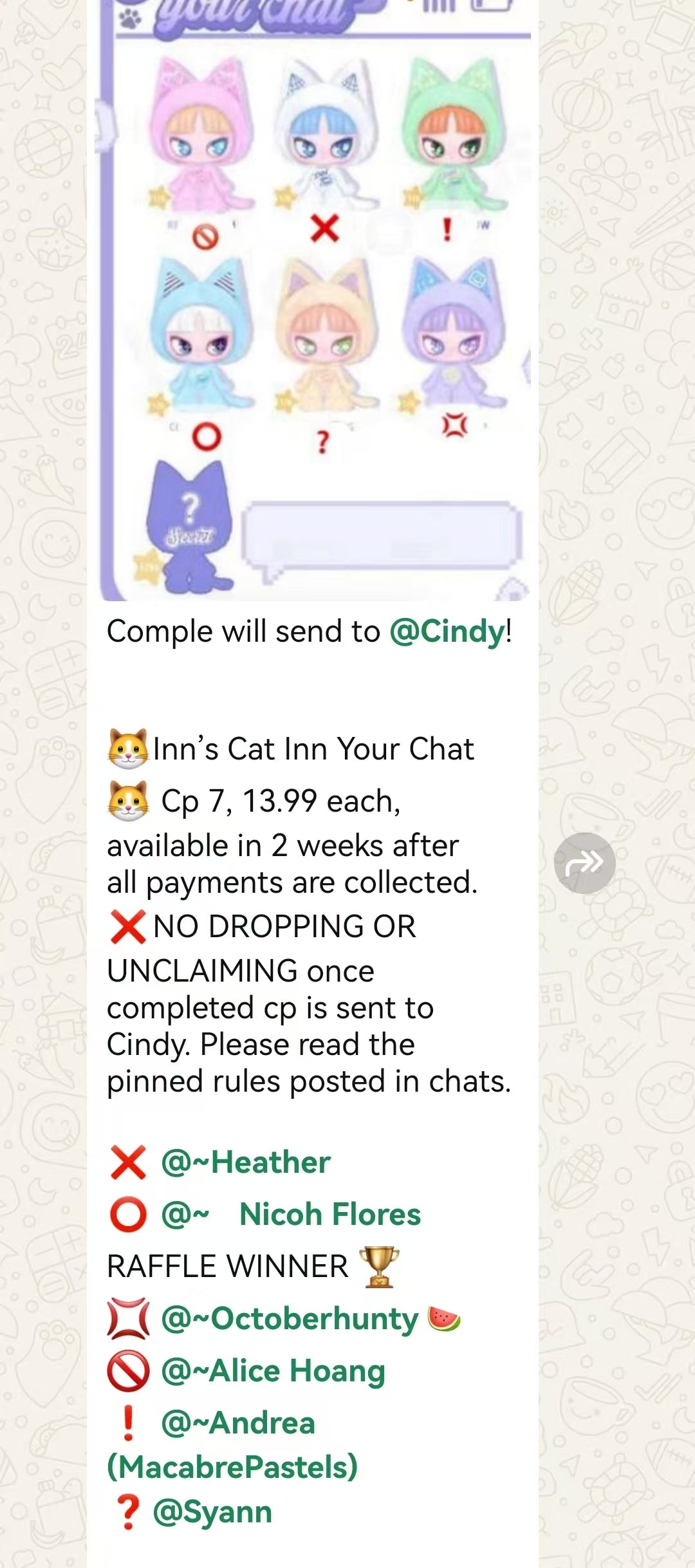 Cp 7 🐱Inn’s Cat Inn Your Chat🐱 11.11