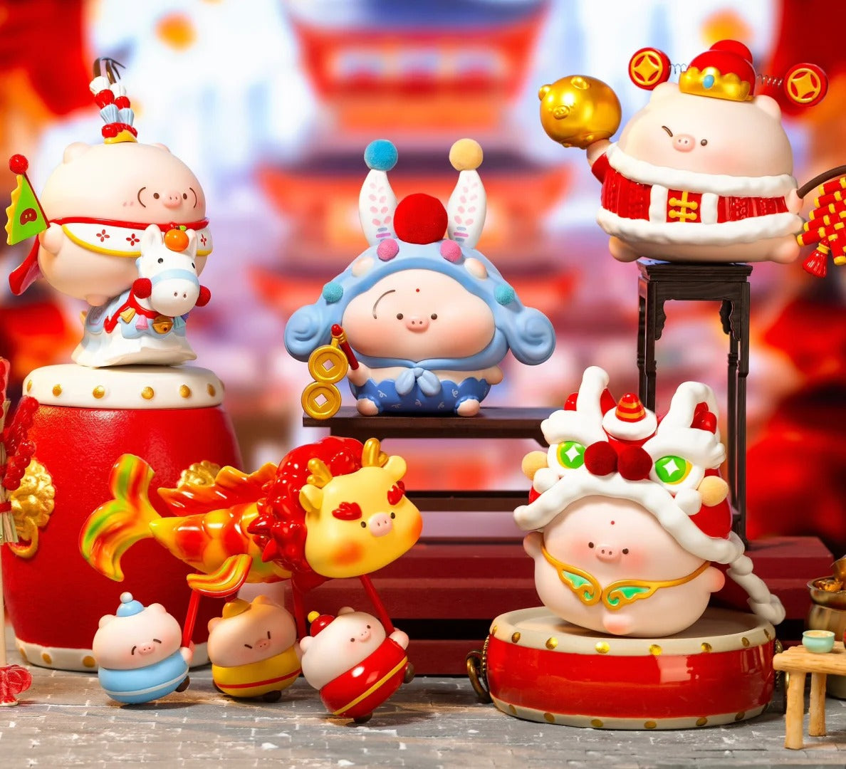 Five Blessings Pig Treasure PVC Series Figure