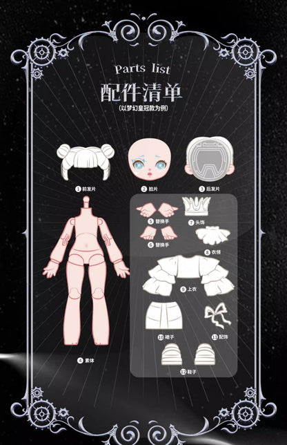 Laura Black and White Spectrum BJD Series Figures