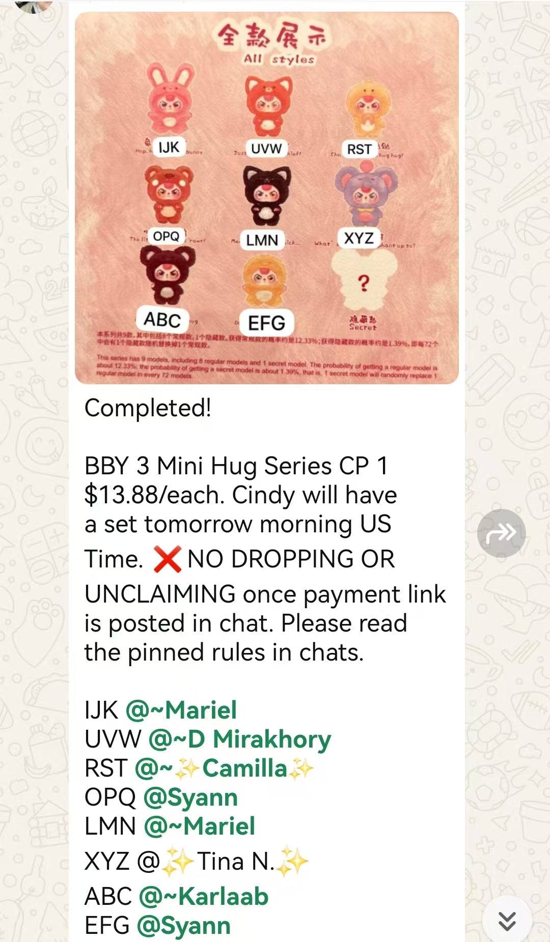 BBY 3 Mini Hug Series CP 1