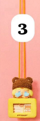 cp1 Pop Bean Fluffy Cozy Card Holder Pendant 12.3