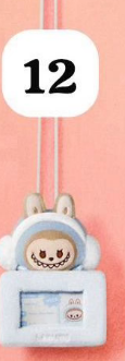 cp1 Pop Bean Fluffy Cozy Card Holder Pendant 12.3