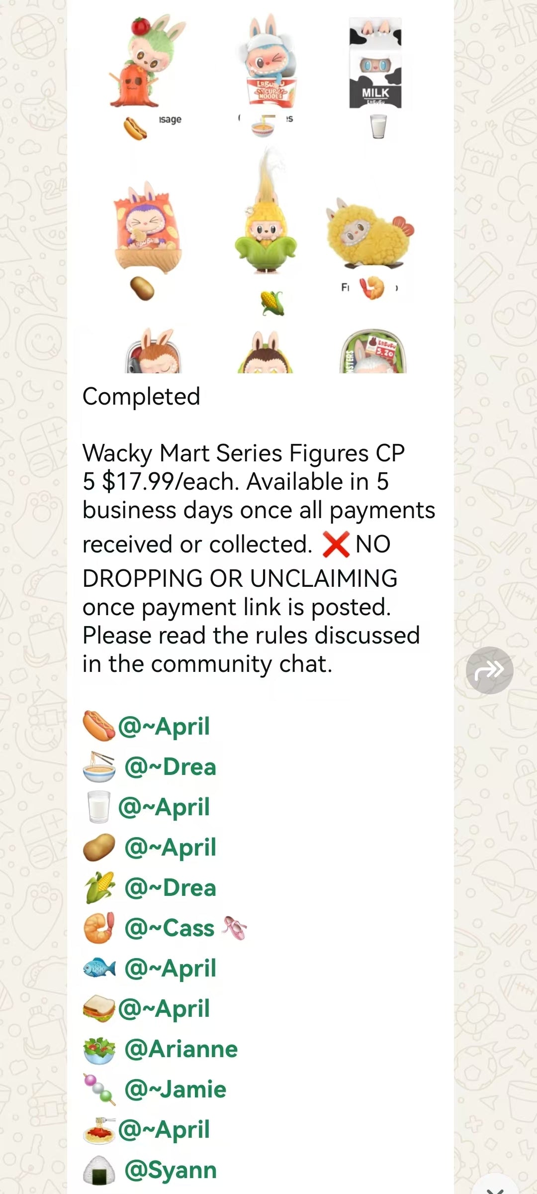 CP5- Wacky Mart Series Figures  10.04