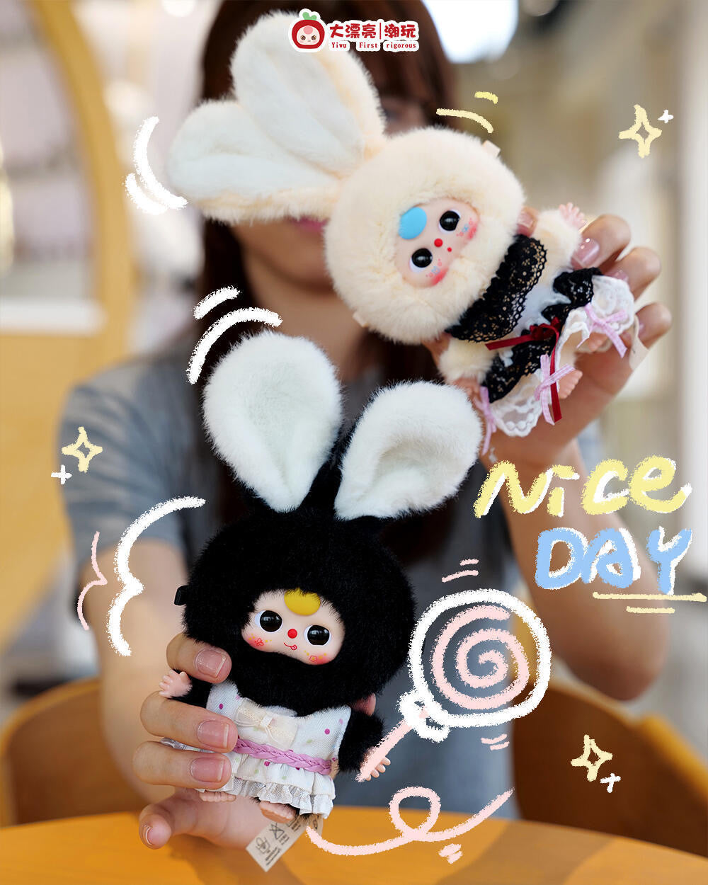 Baby Three Mini Miniature Tiny Bunny Plush Blind Box