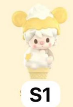 cp 4 POP Bean Bubble Mates Ice Cream Cone 0219