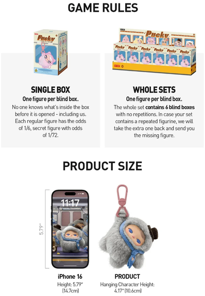 POP MART Pucky Close For Today Plush Series toy surprise box Dolls