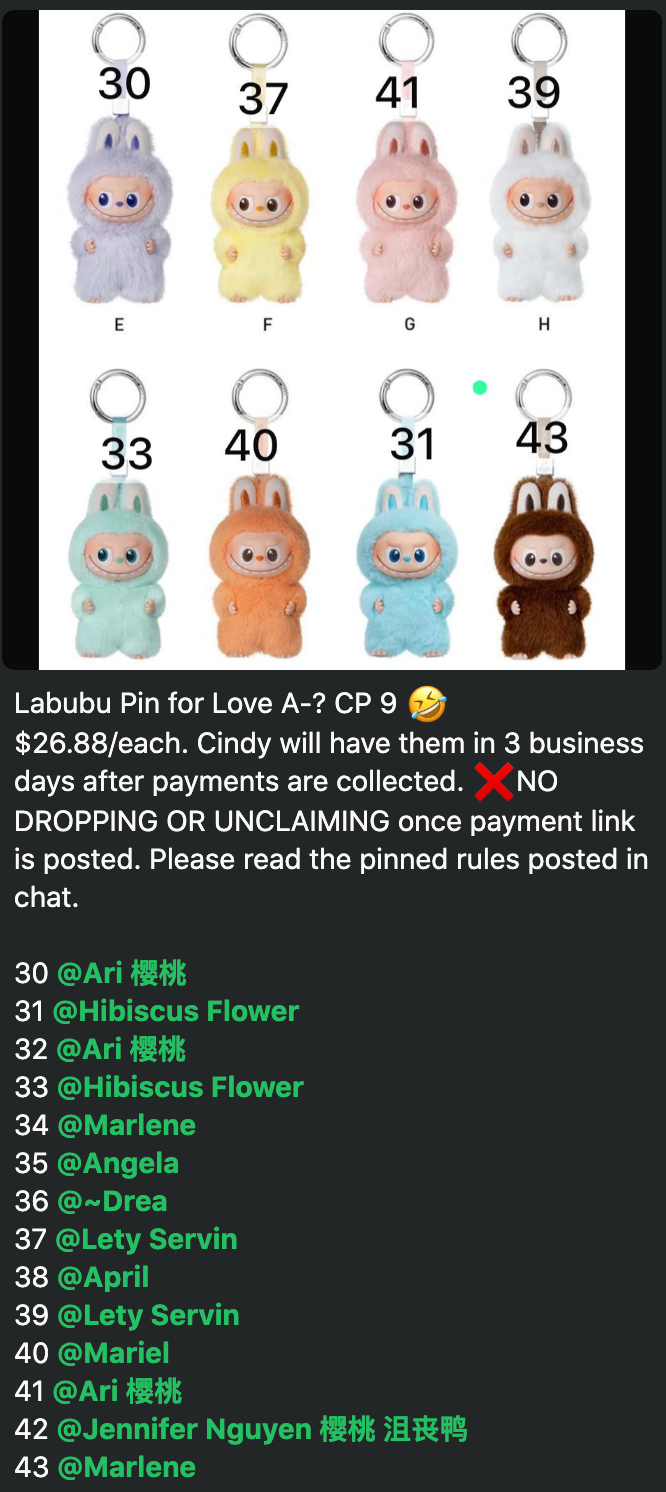 cp 9 Labubu Pin for Love A-? 0921