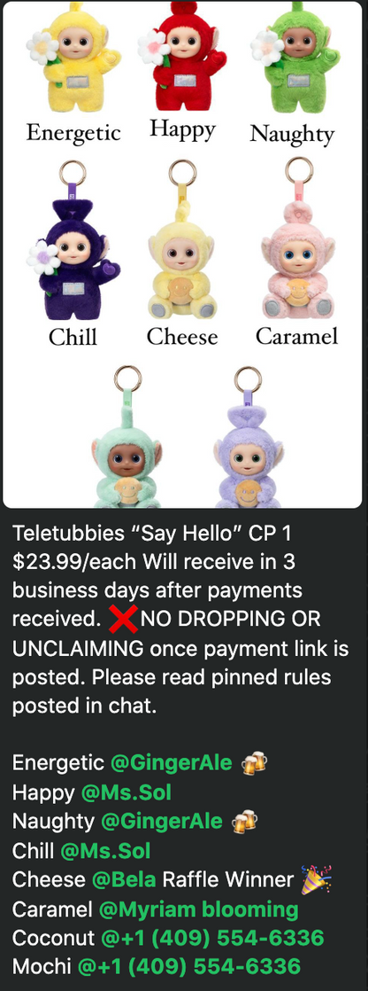 cp 1 Teletubbies “Say Hello” 0925