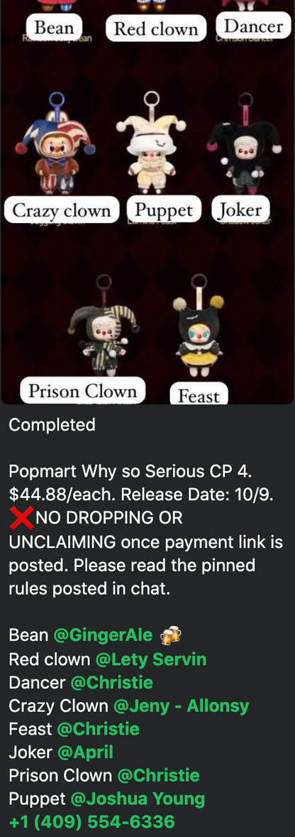cp 4 Popmart Why so Serious 1005