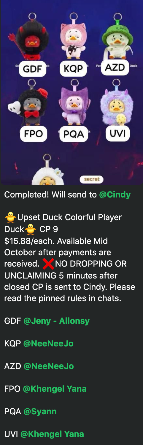 cp 9 Upset Duck Colorful Player Duck 1011