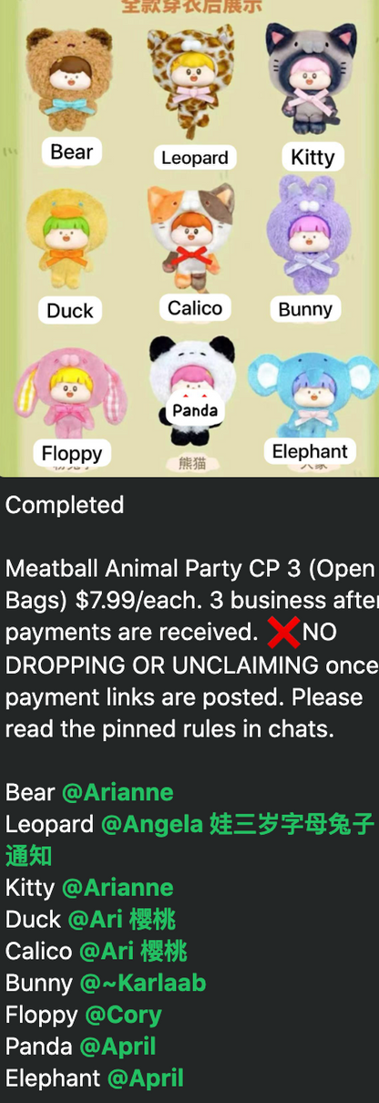 cp 3 Meatball Animal Party 1018