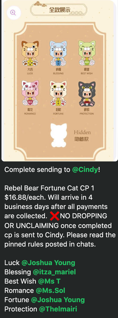 cp 1 Rebel Bear Fortune Cat  1018