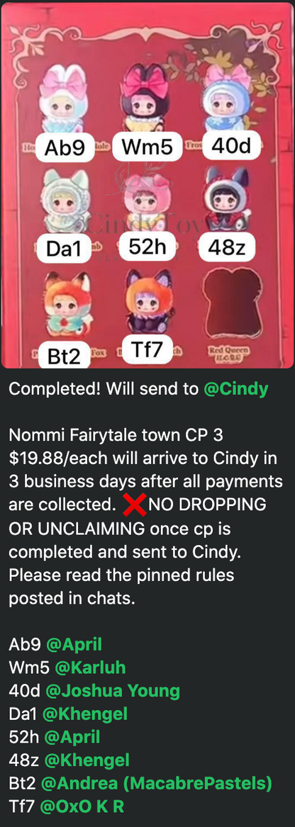 cp 3 Nommi Fairytale town 1030