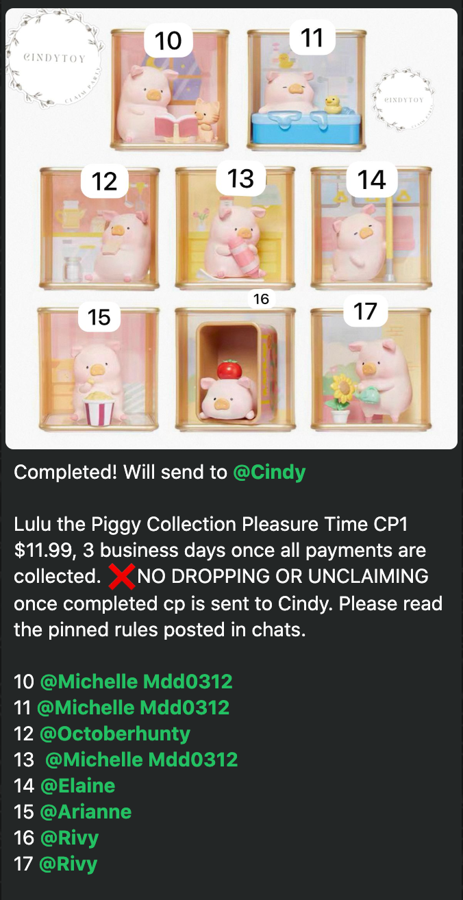 cp 1 Lulu the Piggy Collection Pleasure Time 1031