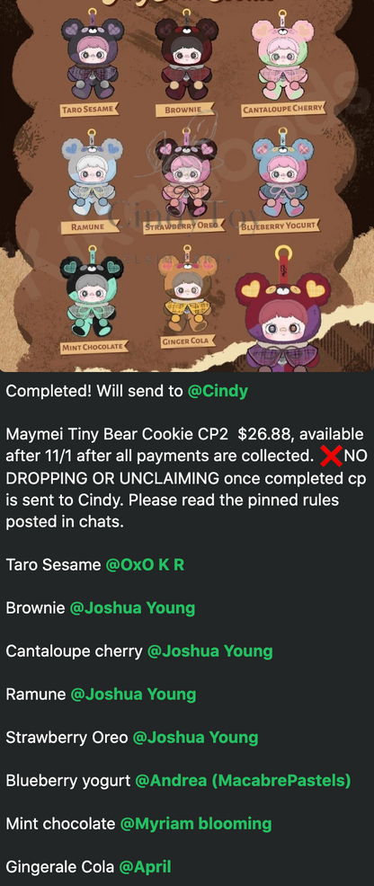 cp 2 Maymei Tiny Bear Cookie 1031