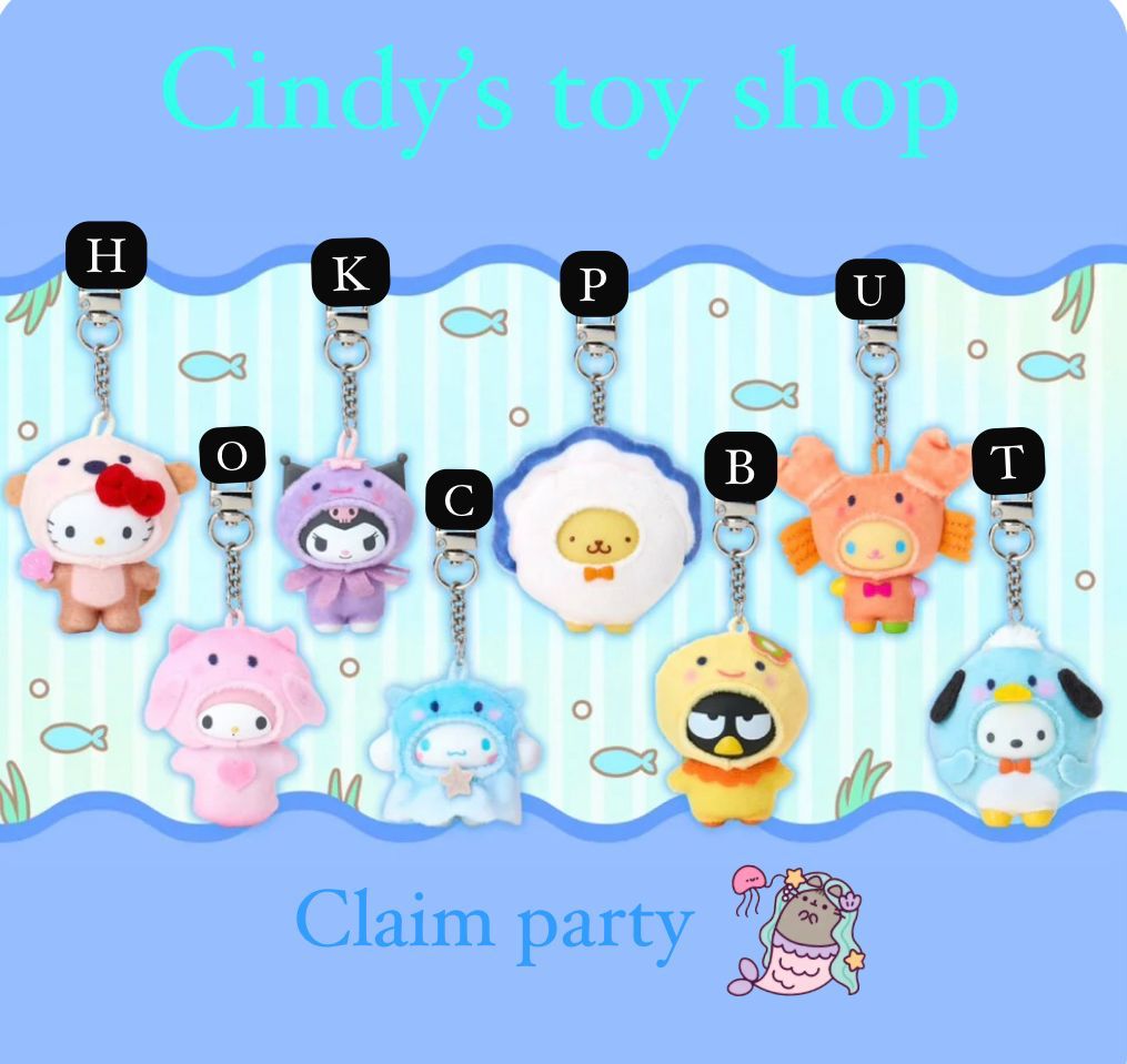 cp 2 Sanrio Character Keychain Sea Creature 0215