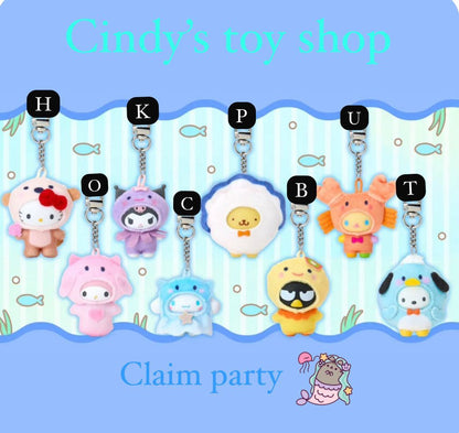 cp 2 Sanrio Character Keychain Sea Creature 0215