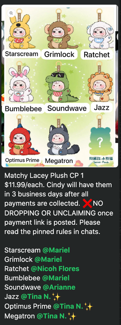 Matchy Lacey Plush CP 1